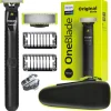 Philips OneBlade Shaver QP1424 10 Black Green with Case Trimmer Wet Dry