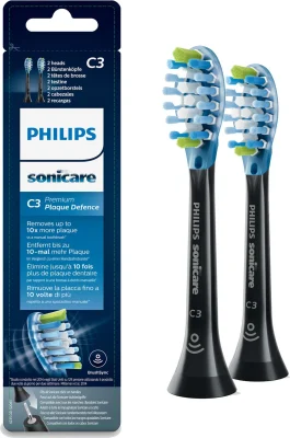 Philips Sonicare C3 Premium Plaque Defence Replacement Brush Heads (HX9042/33, Black 2-Pack) wholesale