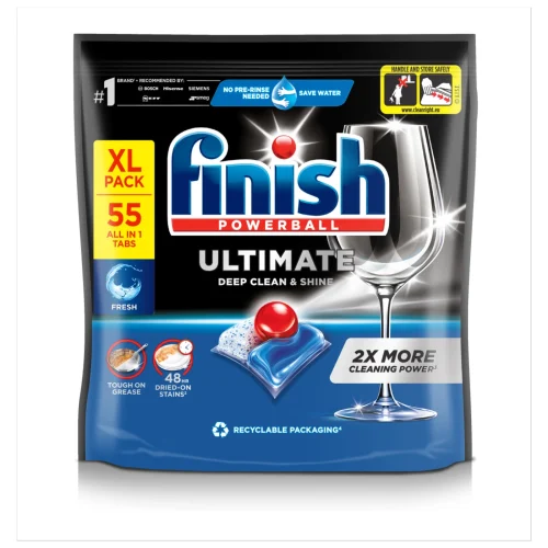FINISH Ultimate Deep Clean & Shine Dishwasher Tablets Regular 55 Tabs