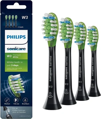 Philips Sonicare W3 Premium White Replacement Brush Heads HX9064/95 Black 4-Pack wholesale
