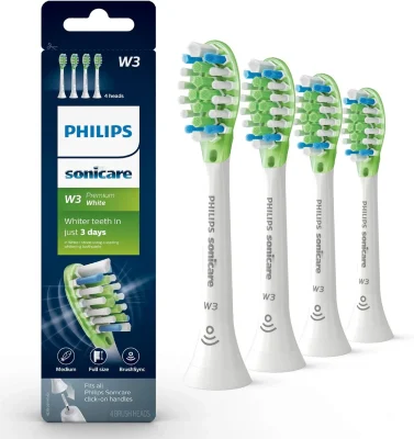 Philips Sonicare W3 Premium White Replacement Brush Heads HX9064/65, White 4-Pack wholesale