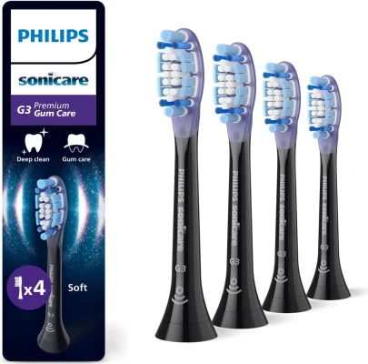 Philips Sonicare G3 Premium Gum Care Replacement Brush Heads HX9054/88, Black 4-Pack wholesale