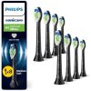 Philips Sonicare Optimal White HX6068/88 pack of 8 brush heads Black