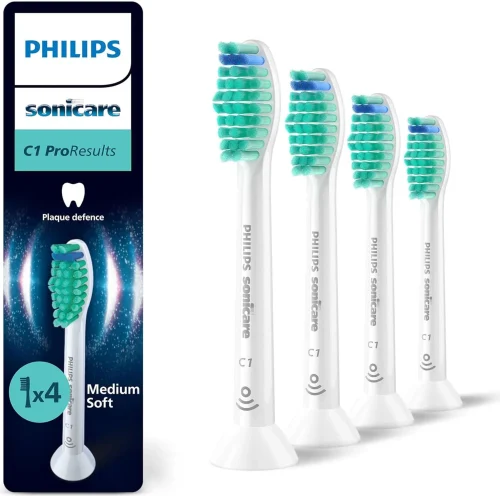 Philips Sonicare C1 HX6014/87 ProResults, 4-pack, White Replacement Brush Heads