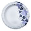 Chef's Supply 10" Round Paper Plates, White/Purple, 125 Plates/Pack