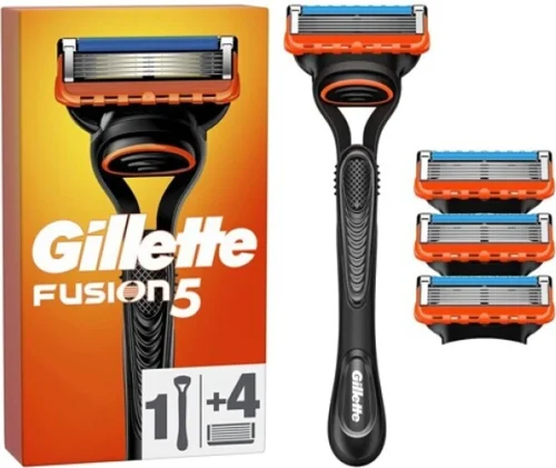 Gillette Fusion 5 razor handle + 4 blades