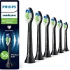 Philips Sonicare Optimal White HX6066/88 Replacement Brush Heads, 6 Pack Black