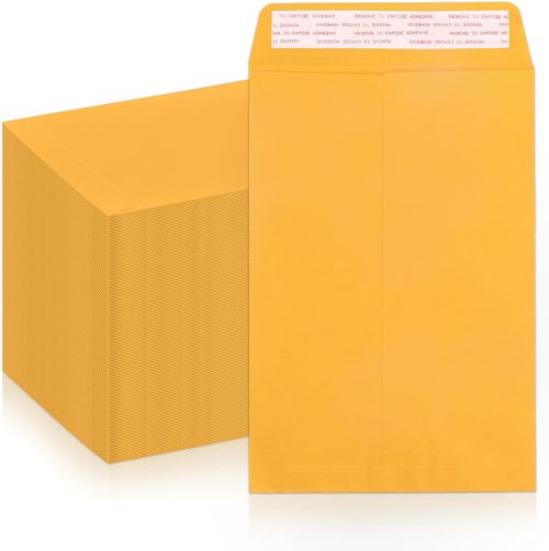Goefun 6x9 Manilla Envelopes Self Seal 250 PCS, Goefun Small Envelopes 6x9 for Mailing - 100GSM Paper