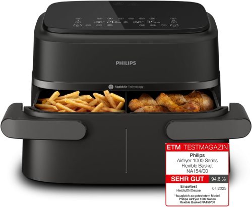 Philips Air fryer 1000 Series Flexible Basket - 7.1 L Capacity (NA154/00), Black
