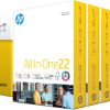 About this item MADE IN USA - HP Papers is sourced from renewable forest resources and has achieved production with 0% deforestation in North America. See images. PERFECT OFFICE PAPER WHEN YOU NEED TO PRINT COLOR DOCUMENTS - HP All-In-One22 is thicker, brighter and whiter than ordinary multipurpose printing papers and is optimized for all inkjet and laser printers and copiers. CERTIFIED SUSTAINABLE - HP All-In-One22 22lb printer paper is Forest Stewardship Council (FSC) certified and contributes toward satisfying credit MR1 under LEED (Leadership in Energy and Environmental Design). See images. COLORLOK TECHNOLOGY PRINTING PAPER - Colorlok technology provides more vivid colors, bolder blacks and faster drying.