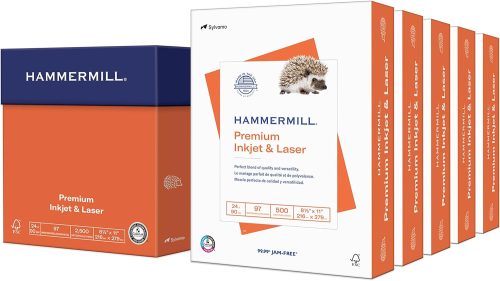 Hammermill Printer Paper, Premium Inkjet & Laser Paper 24 Lb, 8.5 x 11 - 5 Ream (2,500 Sheets)