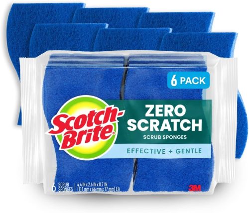 Scotch-Brite Zero Scratch Scrub Sponge, 6 Kitchen Sponges