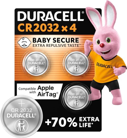 Duracell Specialty 2032 Lithium Button Batteries 3V Pack of 4 (CR2032 / DL2032)