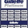 Gillette 100 Platinum Blue Double Edge Safety Razor Blades, 20 x 5