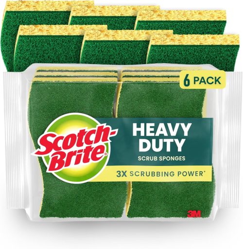 Scotch-Brite Heavy Duty Scrub Sponge, 6 Kitchen Sponges