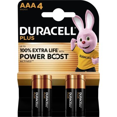 Duracell Plus Power Boost AAA battery 4 pack wholesale