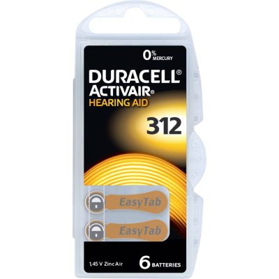 Duracell Activair Hearing Aid Size 312 Hearing Aid Batteries 6 pack wholesale