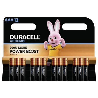 Duracell Optimum AAA battery pack of 12 wholesale