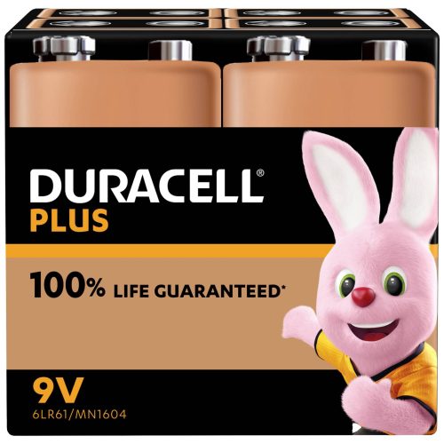 Duracell MN1604 Plus 9 V / PP3 battery Alkali-manganese 9 V 4 pack