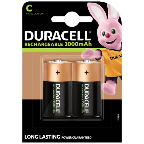 Duracell PreCharged C battery (rechargeable) NiMH 3000 mAh 1.2 V 2 pack