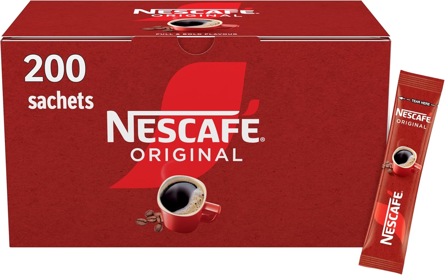 NESCAFÉ Original Instant Coffee Sachets, 1.8g Sticks, 200 Sachets Per Pack