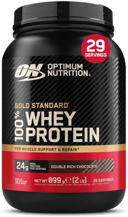 Optimum Nutrition Gold Standard Whey Protein, Double Rich Chocolate, 899g (29 Servings)