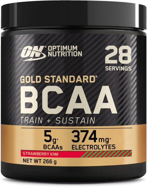 Optimum Nutrition Gold Standard BCAA Train + Sustain Pre-Workout Powder, Strawberry Kiwi, 266g (28 Servings), with Amino Acids, Electrolytes & Vitamins.