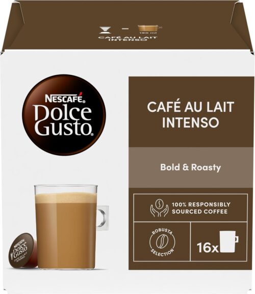 NESCAFÉ Dolce Gusto Café Au Lait Coffee Pods 16 Capsules (16 Servings)