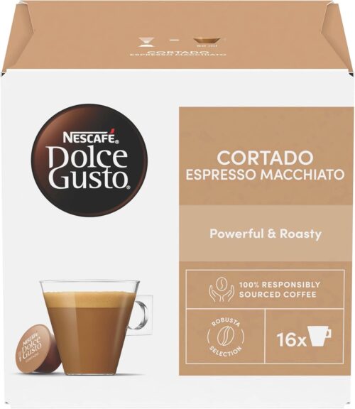 NESCAFÉ DOLCE GUSTO Cortado Espresso Macchiato Coffee Pods 16 Capsules
