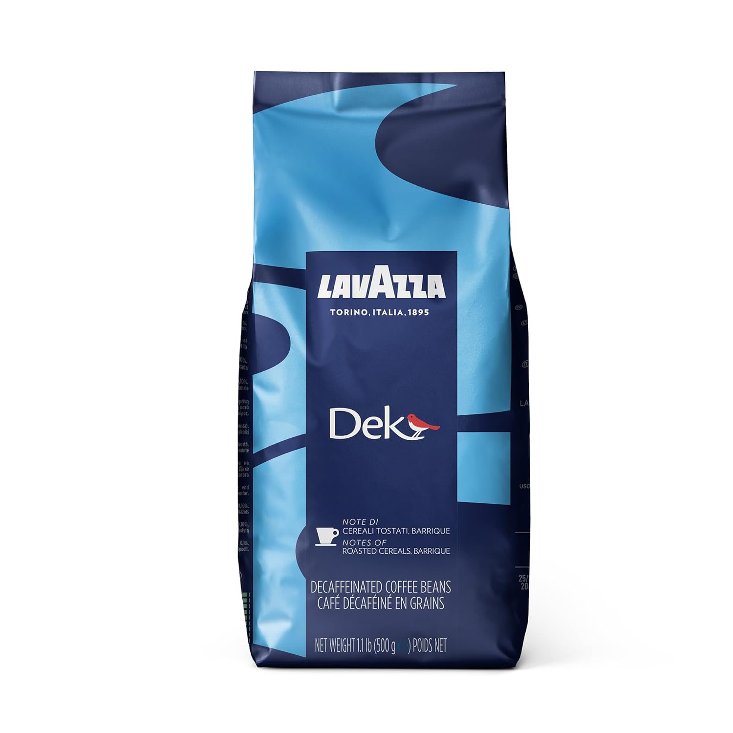 Lavazza DEK Whole Bean Coffee, 1.1 lb Bag / 500 g