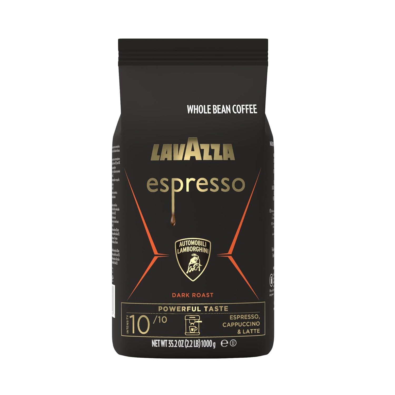 Lavazza Espresso Whole Bean for Automobili Lamborghini, 2.2 lb / 1 kg Bag