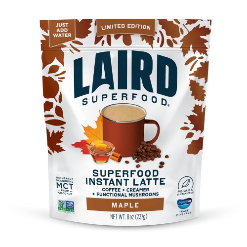 Laird Superfood Instant Latte, Maple 8 oz Bag