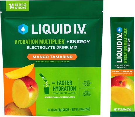 Liquid I.V. Hydration Multiplier +Energy Mango Tamarind Electrolyte Powder Drink Mix (14 Servings) wholesale