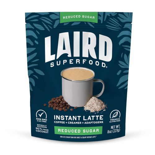 Laird Superfood Instant Latte 100% Arabica Coffee with Reduced Sugar 8 oz. Bag