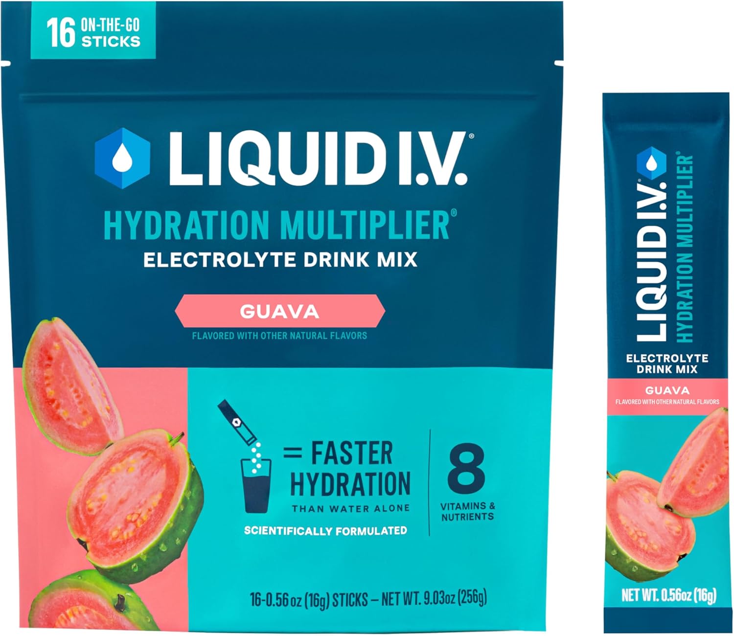 Liquid I.V. Hydration Multiplier Guava Electrolyte Powder Drink Mix (16 Servings)