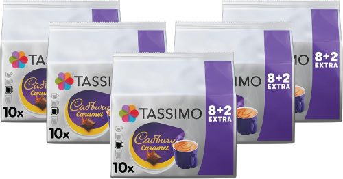 Tassimo Cadbury Caramel Hot Chocolate Pods x10 (Pack of 5, Total 50 Drinks)