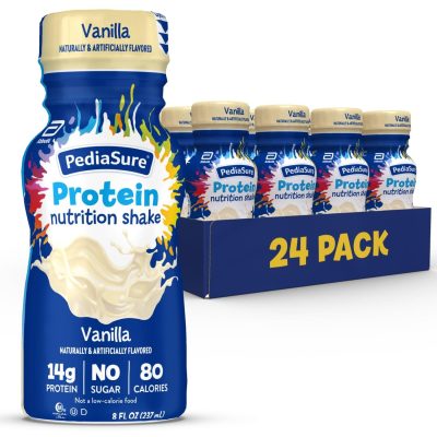 PediaSure Protein, Protein Shake for Kids Vanilla 8-fl-oz Bottle Pack of 24 wholesale