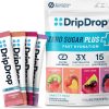 DripDrop Zero Sugar Electrolyte Drink Mix Variety Pack – Strawberry Kiwi, Peach, Cherry Limeade & Wild Berry – 8 Sticks