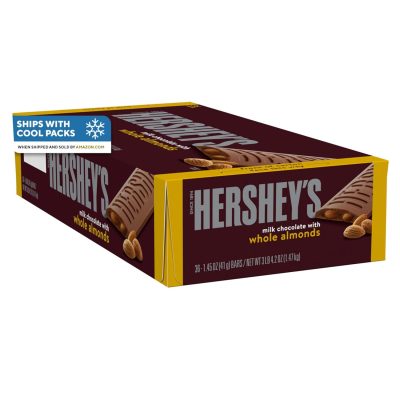 HERSHEY'S Milk Chocolate with Whole Almonds Candy Bars, 1.45 oz (36 Count) wholesale