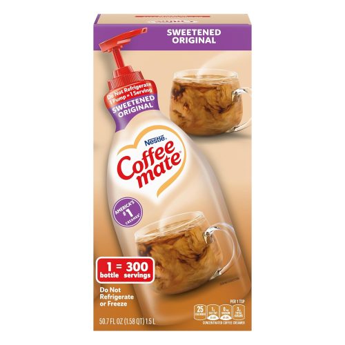 Nestle Coffee mate Coffee Creamer, Sweetened Original, Concentrated Liquid Pump Bottle 50.7 oz