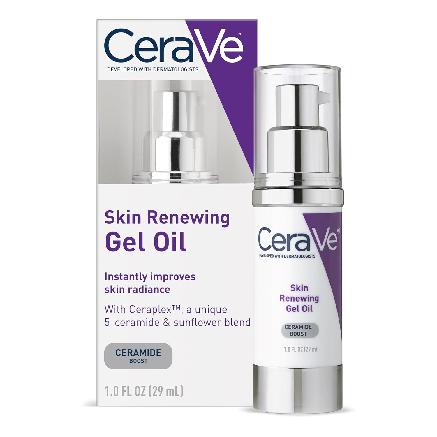 CeraVe Skin Renewing Gel Oil, Daily Hydrating Serum, 1.0 fl oz / 29 ml