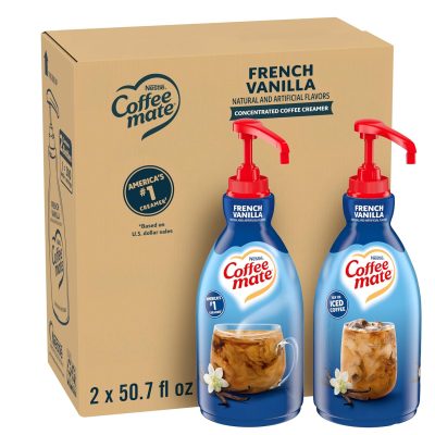 Nestle Coffee-Mate French Vanilla Liquid Concentrate Pump Bottle 2 x 50.7 fl oz Pack wholesale