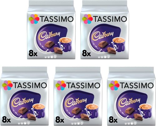 Tassimo Cadbury Hot Chocolate Pods x8 (Pack of 5, Total 40 Drinks)
