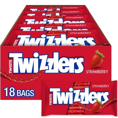 TWIZZLERS Twists Strawberry Flavored Licorice Style Chewy Candy Packs 2.5 oz (18 Count) wholesale