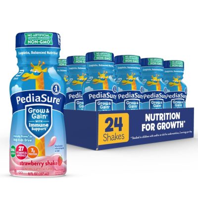 PediaSure Grow & Gain Vitamins & Minerals for Kids Strawberry, 8-fl-oz Bottle, Pack of 24 wholesale