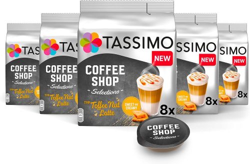 Tassimo Coffee Shop Selections Toffeenut Latte Coffee Pods x8 (Pack of 5, Total 40 Drinks)