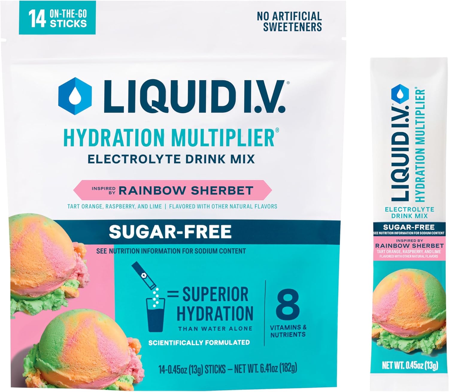 Wholesale Liquid I.V. Sugar-Free Rainbow Sherbet 14 ct