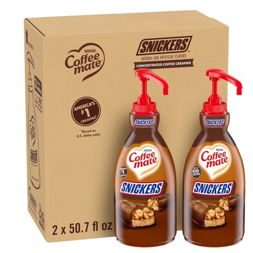 Nestle Coffee mate Coffee Creamer, Snickers, Concentrated Liquid Pump Bottle 50.7 fl oz (Pack of 2)