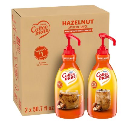 Nestle Coffee Mate Hazelnut Liquid Concentrate Pump Bottle 2 x 50.7 fl oz Pack wholesale