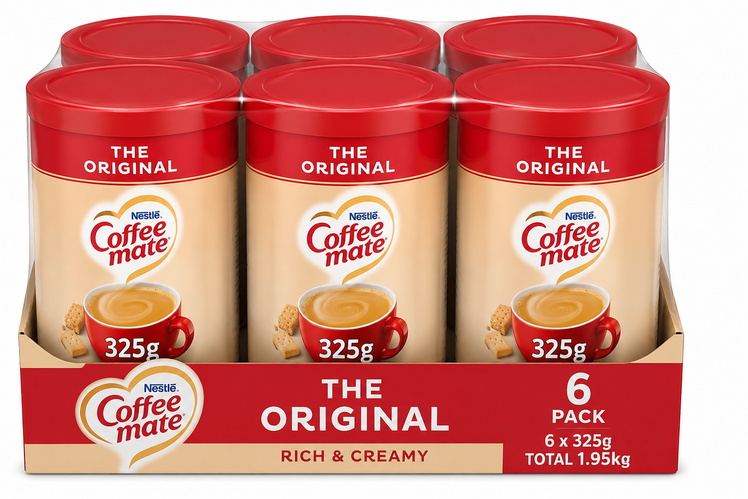 Coffee Mate Dairy Based Cream Ground Jar | 325g | 6 Pack | 1.95KG
